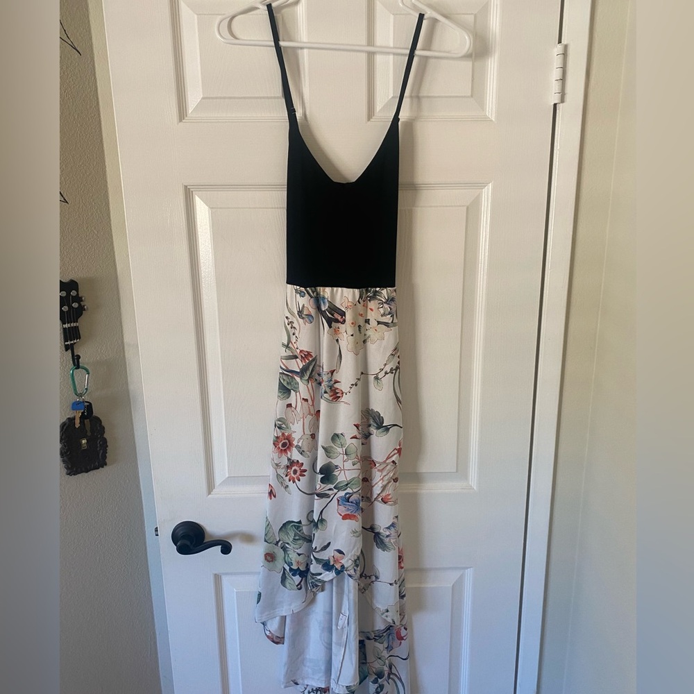 Floral Black and White Maxi Dress